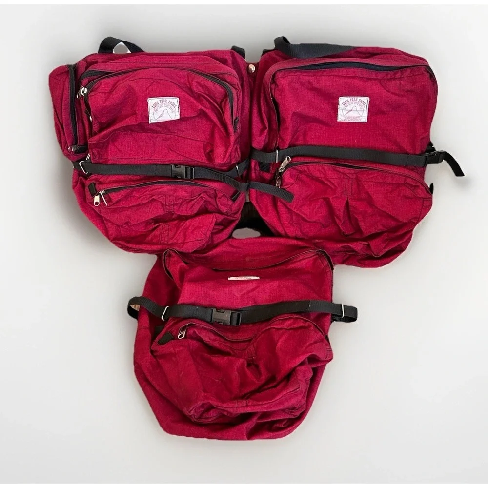 Vintage Lone Peak Packs Touring Commuter Cycling Canvas PANNIERS Front/Rear Bags